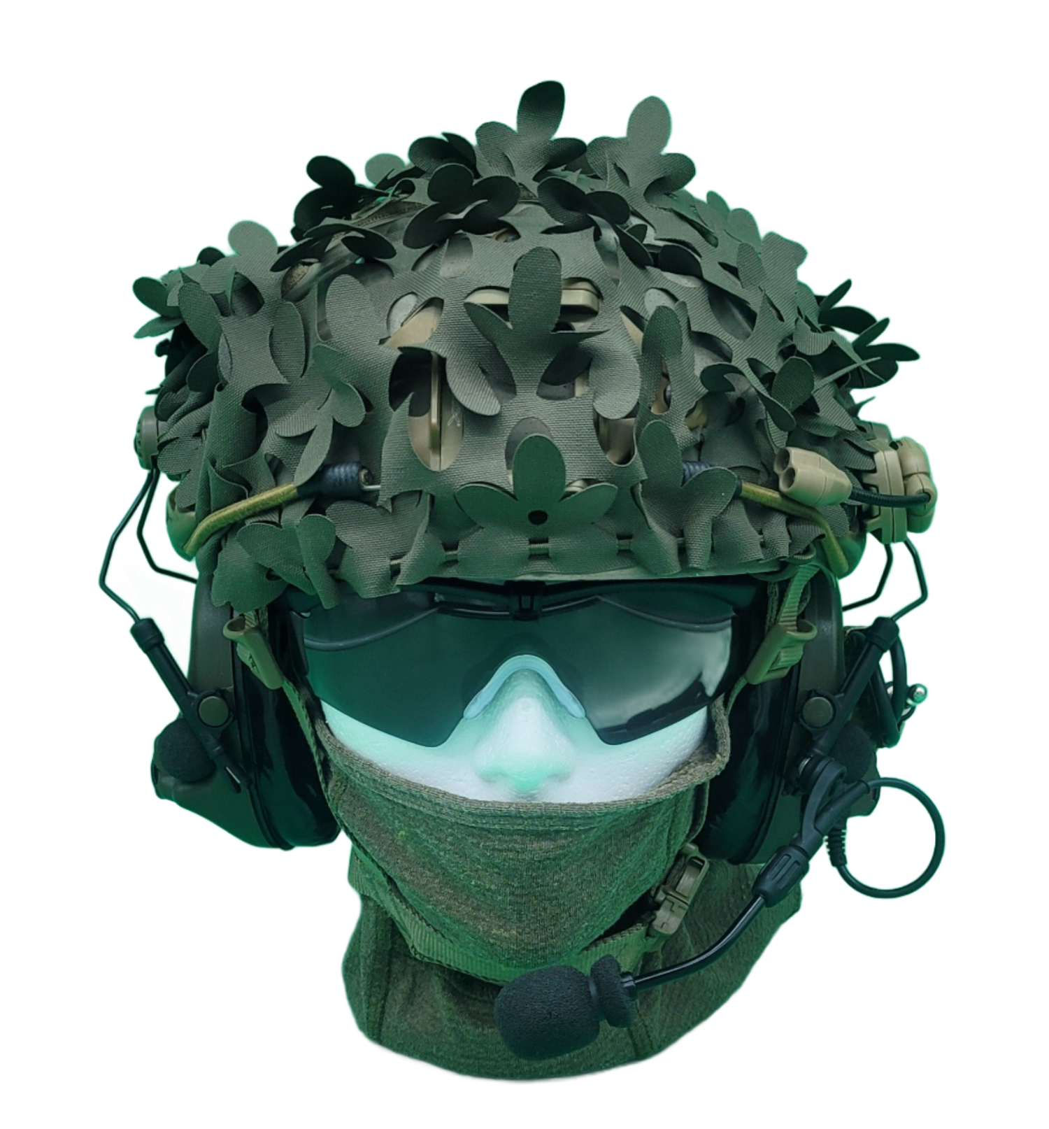Pinnate leaf helmet cover