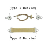 Counterweight Lite Type 1 and Type 2 helmet buckle options